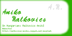 aniko malkovics business card